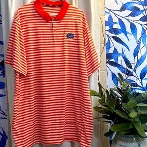 Nike Orange & White Striped University of Florida Polyester & Spandex Golf Polo